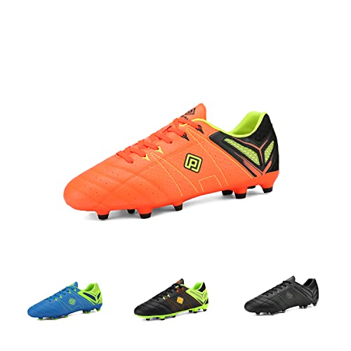 DREAM PAIRS 160859 Men's Sport Flexible Athletic Lace Up Light Weight Outdoor Cleats Football Soccer Shoes Black DK.Grey Size 9