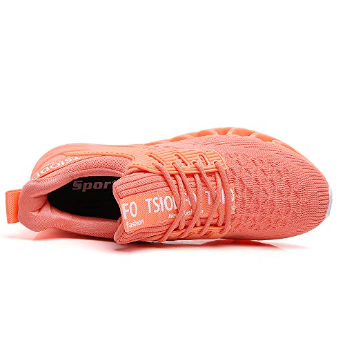 TSIODFO Slip on Sneakers for Women Casual Sport Running Shoes Athletic Train Tennis Walking Shoes Ladies Gym Workout Jogging Fashion Sneaker Pink Size 9.5