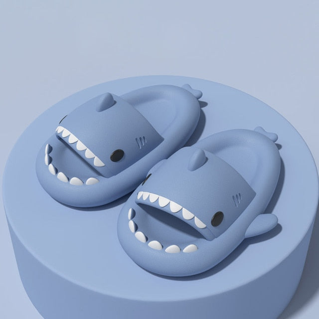 Man Women Shark Slippers Summer Home Anti-skid EVA Solid Color Couple Parents Kids Outdoor Cool Indoor Household Funny Shoes