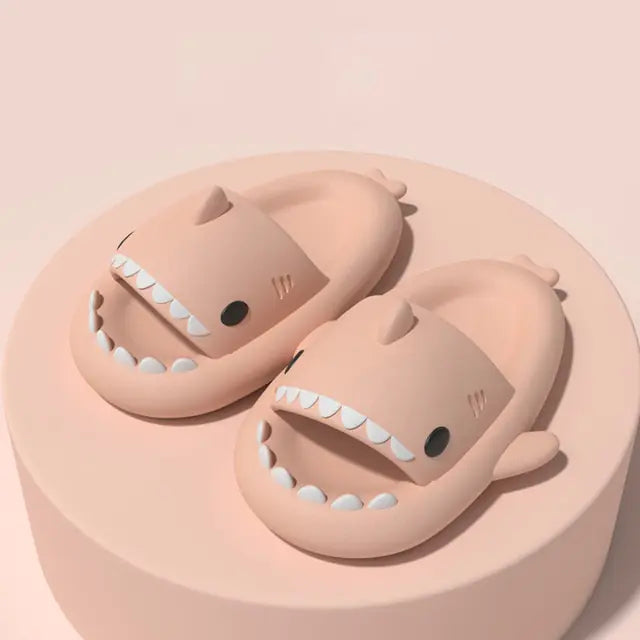 Man Women Shark Slippers Summer Home Anti-skid EVA Solid Color Couple Parents Kids Outdoor Cool Indoor Household Funny Shoes