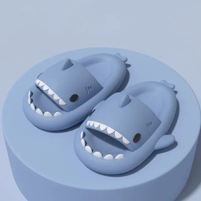 Man Women Shark Slippers Summer Home Anti-skid EVA Solid Color Couple Parents Kids Outdoor Cool Indoor Household Funny Shoes