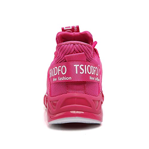 TSIODFO Slip on Sneakers for Women Casual Sport Running Shoes Athletic Train Tennis Walking Shoes Ladies Gym Workout Jogging Fashion Sneaker Pink Size 9.5