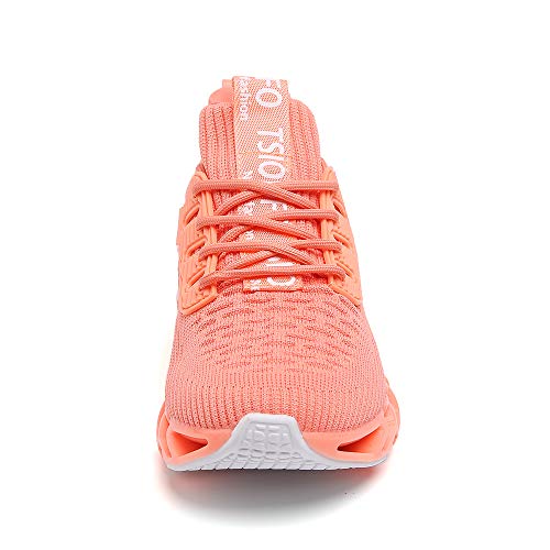 TSIODFO Slip on Sneakers for Women Casual Sport Running Shoes Athletic Train Tennis Walking Shoes Ladies Gym Workout Jogging Fashion Sneaker Pink Size 9.5