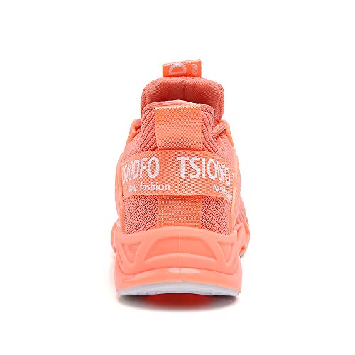 TSIODFO Slip on Sneakers for Women Casual Sport Running Shoes Athletic Train Tennis Walking Shoes Ladies Gym Workout Jogging Fashion Sneaker Pink Size 9.5