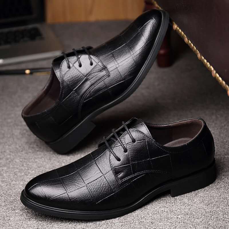 2022 Spring New Thick-soled Laced Up Work Mens Shoes