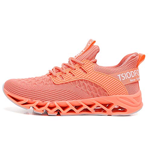 TSIODFO Slip on Sneakers for Women Casual Sport Running Shoes Athletic Train Tennis Walking Shoes Ladies Gym Workout Jogging Fashion Sneaker Pink Size 9.5