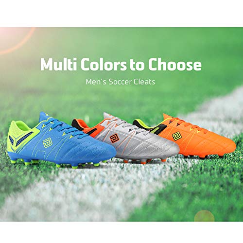 DREAM PAIRS 160859 Men's Sport Flexible Athletic Lace Up Light Weight Outdoor Cleats Football Soccer Shoes Black DK.Grey Size 9