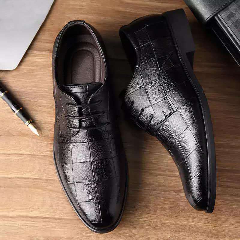 2022 Spring New Thick-soled Laced Up Work Mens Shoes